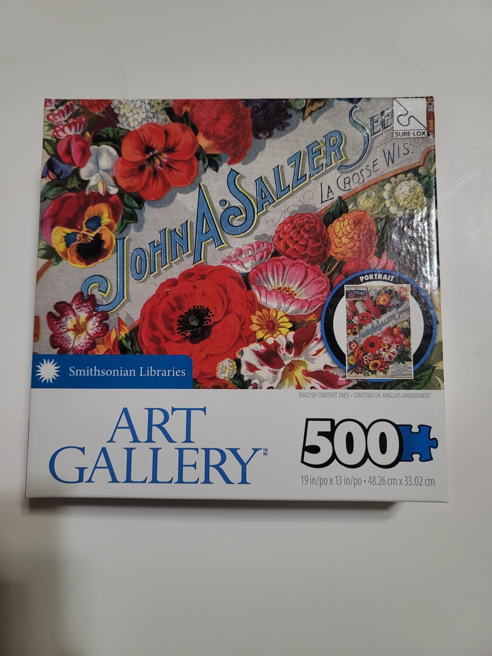 Art Gallery 500-Piece Puzzle — John A. Salzer Floral Smithsonian Vintage Look